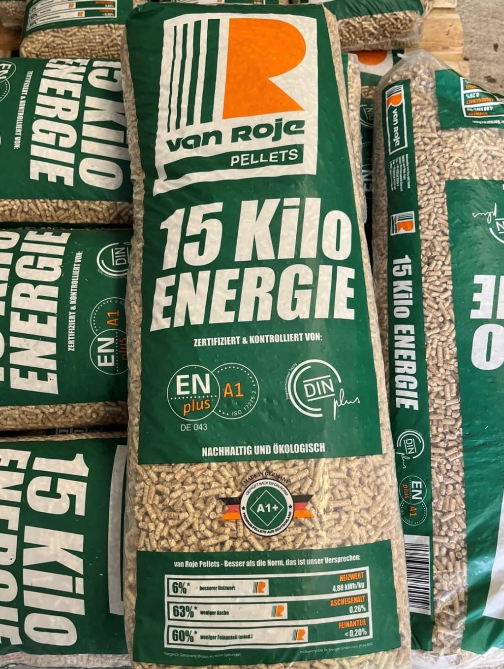Van Roje Houtpellets 100% Naaldhout, EN-PLUS A1 + DIN PLUS